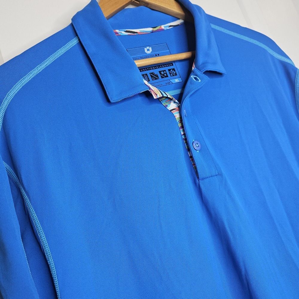 Ibkul Mens Polo Shirt Icefil Technology Upf 50 Wicking Golf Sports Size XL Blue
